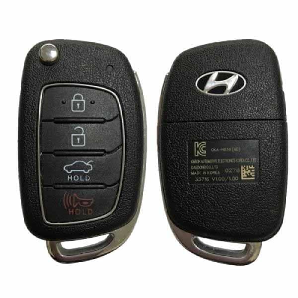 Oem 2017-2018 Hyundai Elantra / 4-Button Flip Key / PN95430-F2000 / OKA-NO38 RFK-HY-F2001 - main